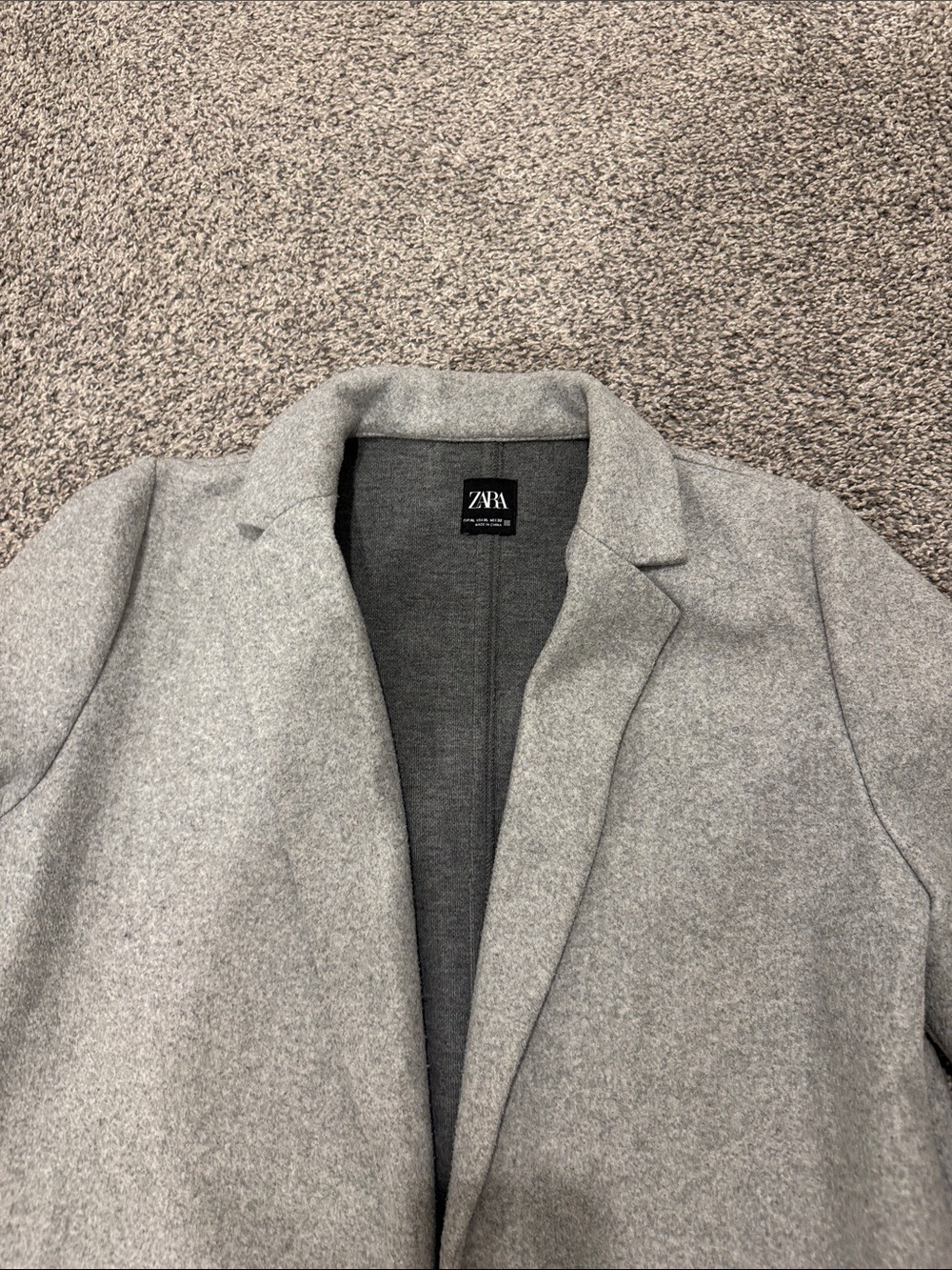 ZARA Long Open Front Duster Coat light Gray Size XLarge - Picture 5 of 6